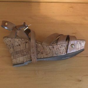 Guess cork wedges gently worn